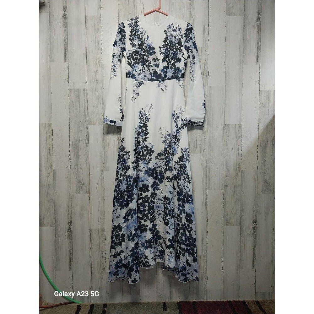Annah Hairi  Dress Flower Pattern    Full Length Size US 4